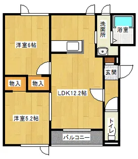 ミモザ緑町B【2階】の間取り