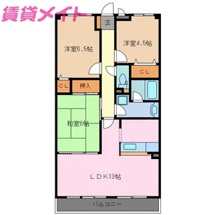 レジデンス若松【3階】の間取り