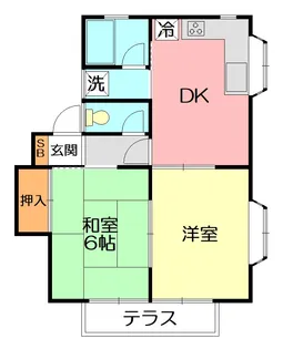 安西ハイツC【1階】の間取り
