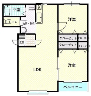 2LDKの間取り画像