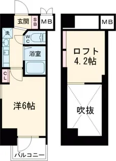 エステムコート三宮駅前ラ・ドゥー【4階】の間取り