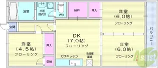 八百ふじ南光台ビル【4階】の間取り