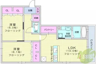 シティアタゴ【3階】の間取り