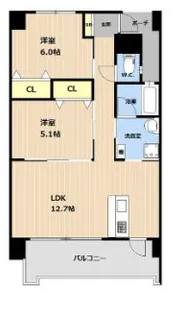 2LDKの間取り画像