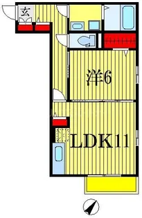 千葉県市川市原木2【アパート】の間取り