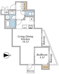 エクセルシオール中目黒【2階】の間取り