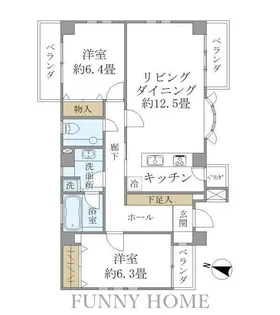 東京都目黒区中根2【マンション】の間取り