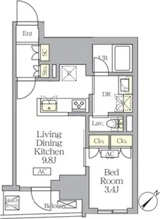 MFPRコート日本橋馬喰町【4階】の間取り