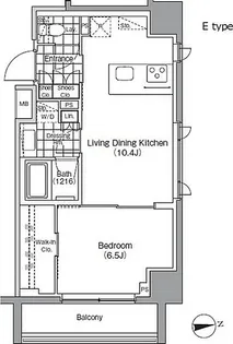 パークハビオ秋葉原エスト【10階】の間取り