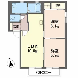 メゾン・ド・セリーヌ II【2階】の間取り