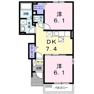 エスポワール佐野【1階】の間取り