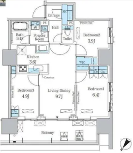 東京都中央区晴海5【マンション】の間取り
