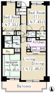 東京都江戸川区中葛西3【マンション】の間取り