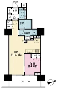 ウェリス六本木【4階】の間取り