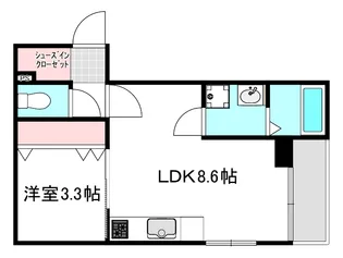 リノリノアパートメント舟入幸町【1階】の間取り