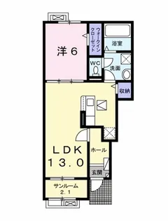 千葉県茂原市大芝【アパート】の間取り