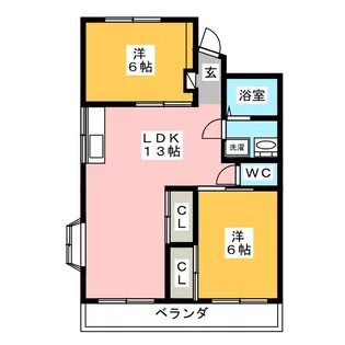メゾンクレール【1階】の間取り