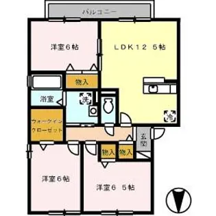リヴェール A棟【2階】の間取り