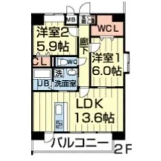 クイーンズ・イン菊陽【4階】の間取り