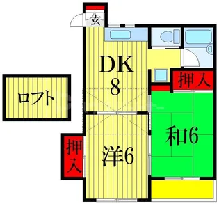 千葉県市川市南大野2【アパート】の間取り
