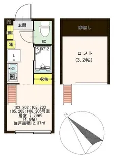 東京都杉並区阿佐谷北1【アパート】の間取り