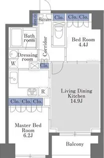 ドゥーエ日本橋【8階】の間取り