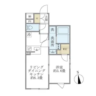 COMPOSITE目黒鷹番【1階】の間取り