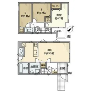 千葉県柏市柏7【一戸建】の間取り