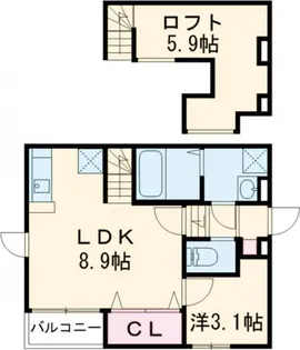 ベルフルール旭【1階】の間取り