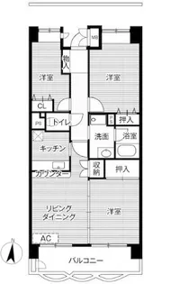 ビレッジハウス潮見タワー1号棟【12階】の間取り