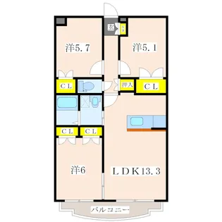 鹿児島県薩摩川内市五代町【マンション】の間取り