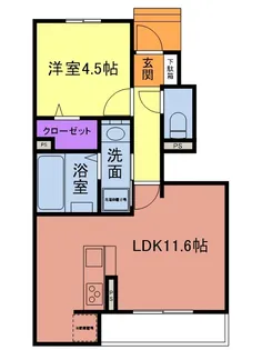 グリーンメゾン柴崎【1階】の間取り