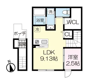 カーサグラシア中江【2階】の間取り