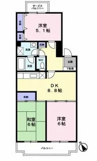 リヴェール高幡6【3階】の間取り