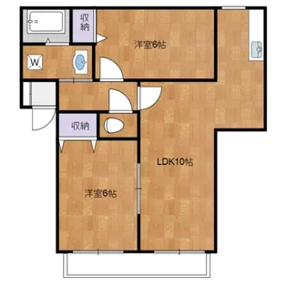 サンガーデン旭ヶ丘B棟【1階】の間取り