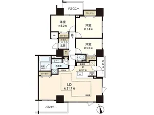 シティハウス中島公園レジデンス【10階】の間取り