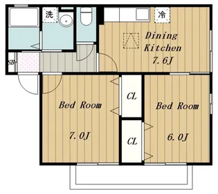 クレールA【1階】の間取り