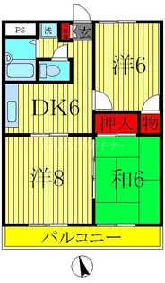 カジュアルプラザB【2階】の間取り