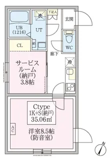 防音マンション スカイラシクラス田園調布本町【1階】の間取り