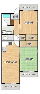 ガーデンフラット南国【2階】の間取り