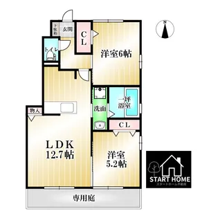 ホワイトバードB【1階】の間取り