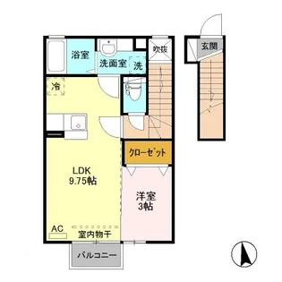 ディアコート エヌ【2階】の間取り