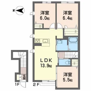 シャーメゾン 香【2階】の間取り