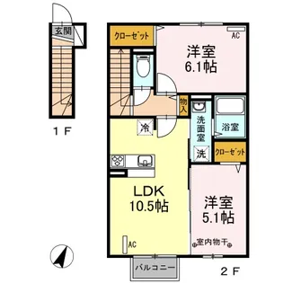 ポワール M【2階】の間取り