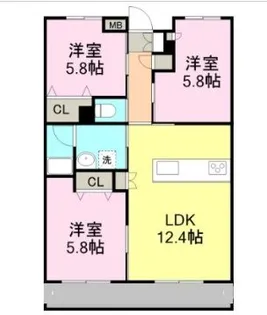 プランドール葵【1階】の間取り