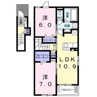 フェリーチェ・プレイス B【2階】の間取り