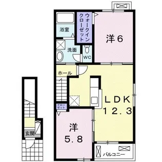 ウィステリア コーキ B【2階】の間取り