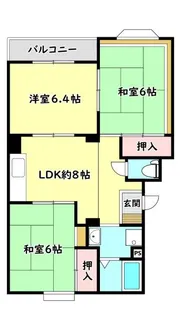 ハピネス西口II【3階】の間取り