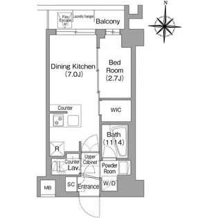 コンフォリア・リヴ品川戸越【3階】の間取り