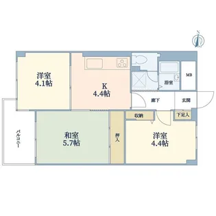 グリーンコーポお花茶屋【6階】の間取り